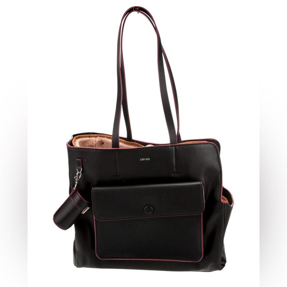 Caraa Black Leather Pet Tote
